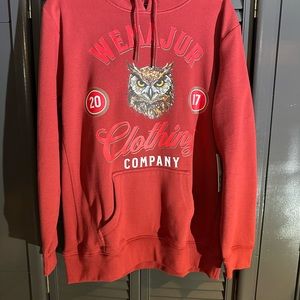 Burgundy Hoodie with Owl Design